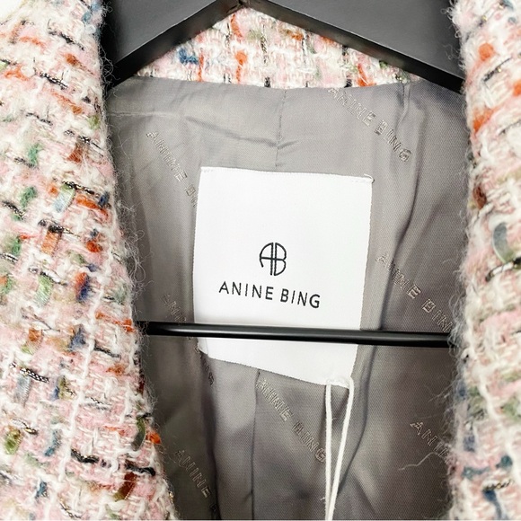 Anine Bing Diana Wool Blend Tweed Blazer - Picture 6 of 9